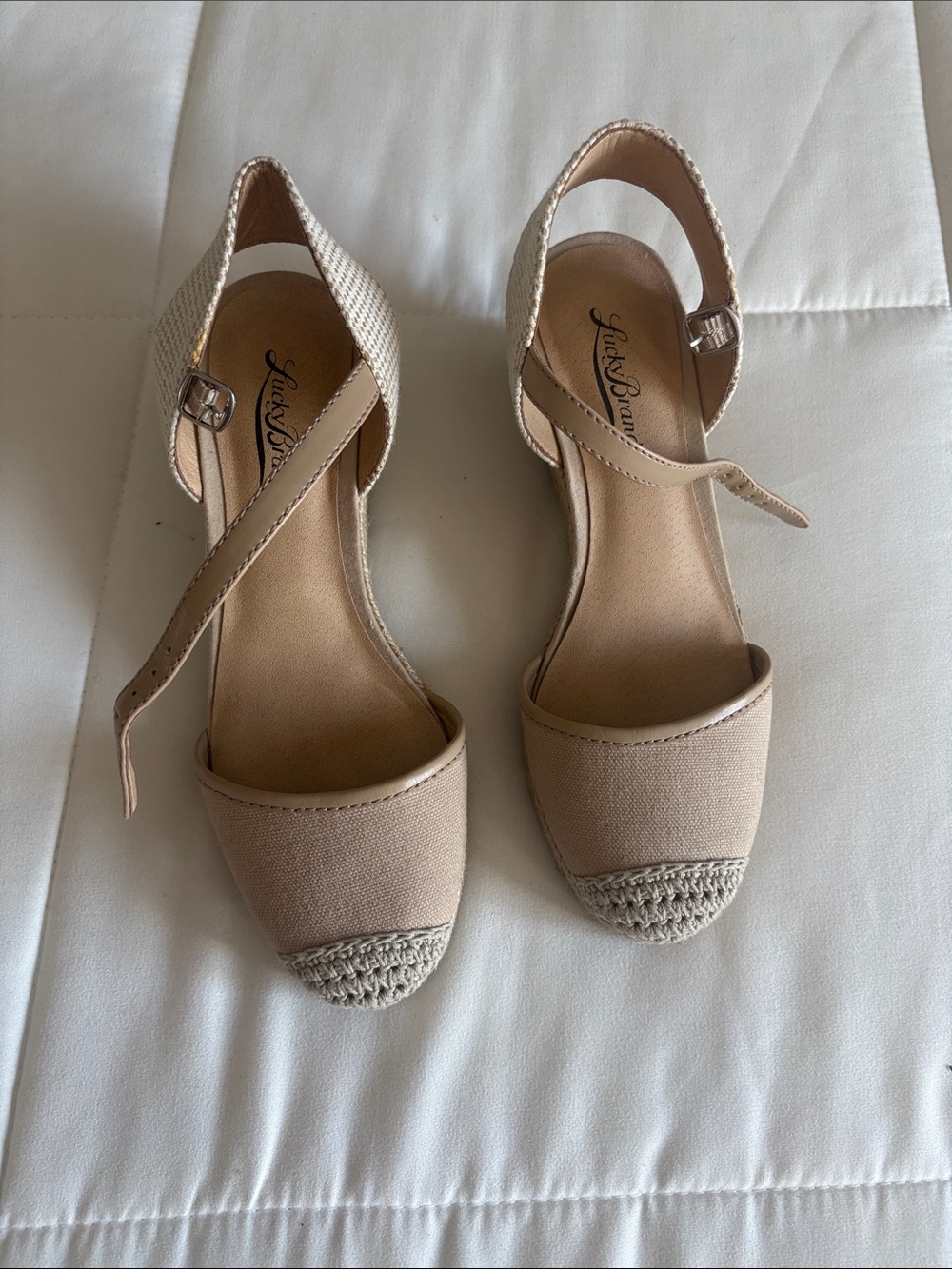 Lucky Brand Nude/Tan Espadrille Slingback Sandals